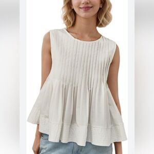 See and Be Seen White Pleated Top
